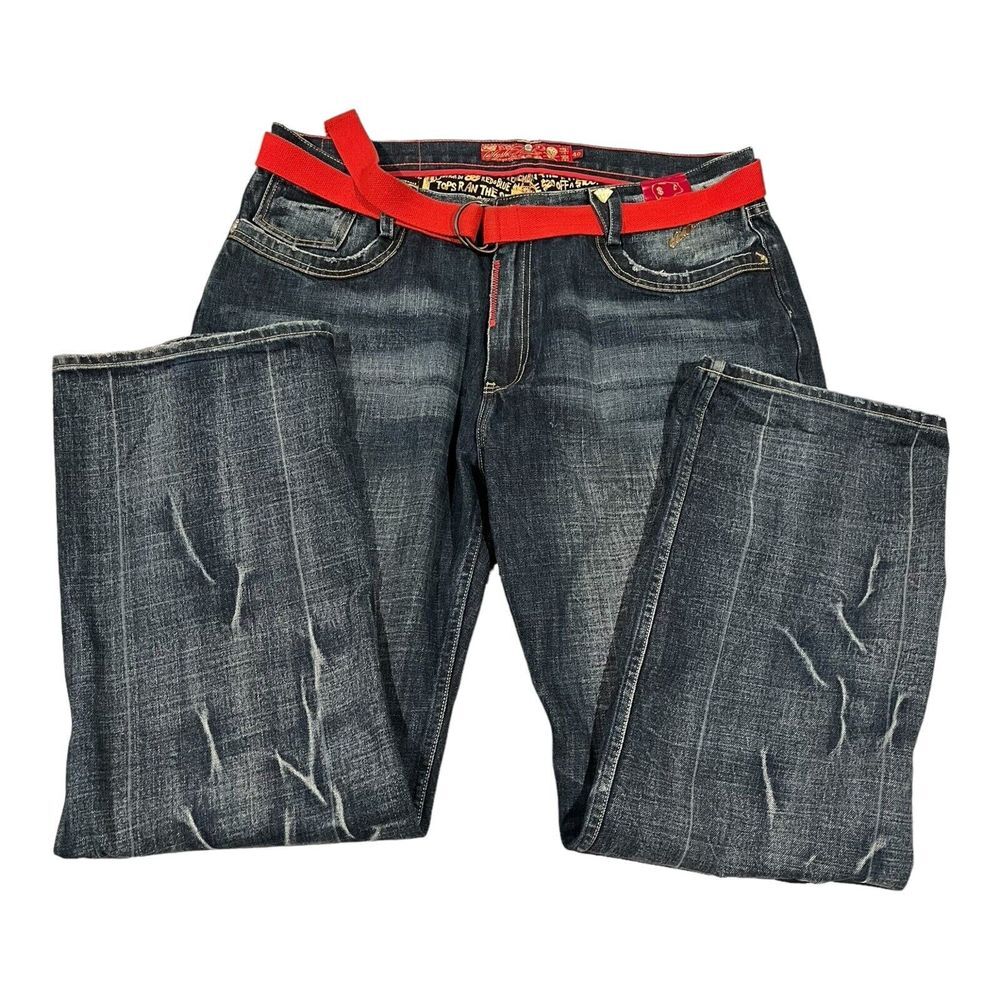 Vintage Baggy Y2K Stash House Denim‎ Jeans size 40 Distressed style RN 0100964 - Picture 2 of 16